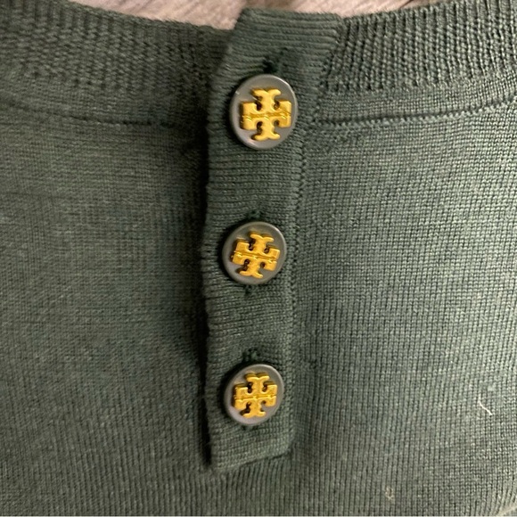 Tory Burch | Iberia Long Sleeve Pullover Sweater In Emerald Green Size XXS - Picture 7 of 10